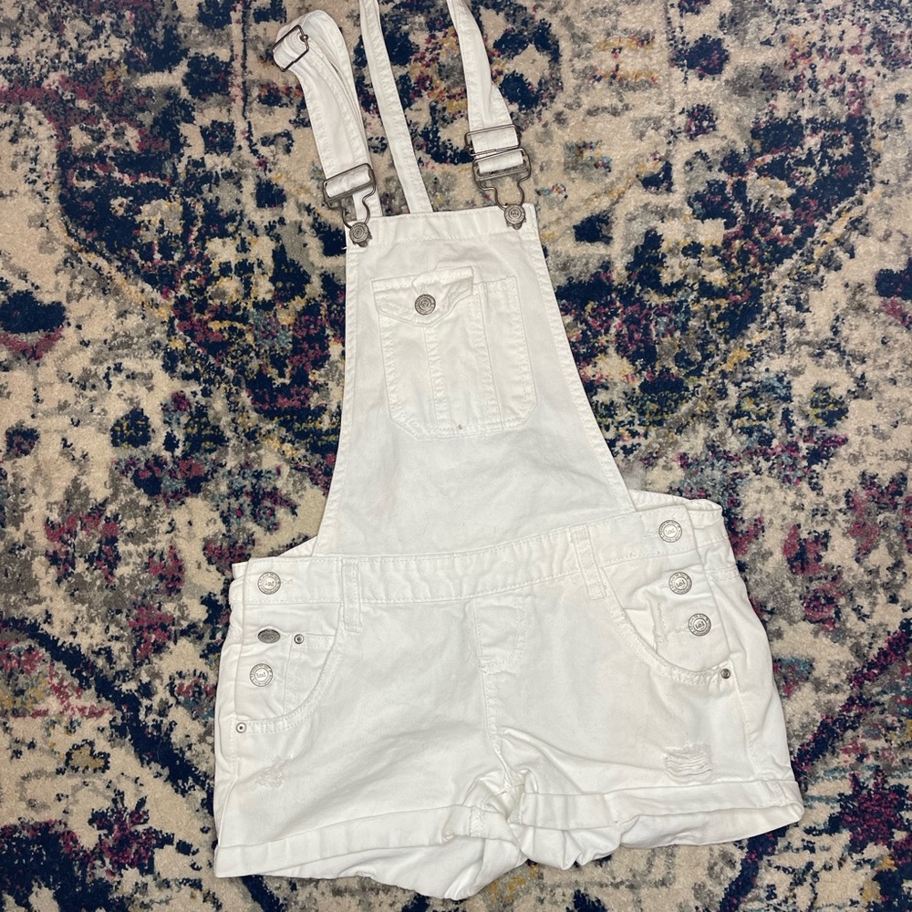 White Short Overalls